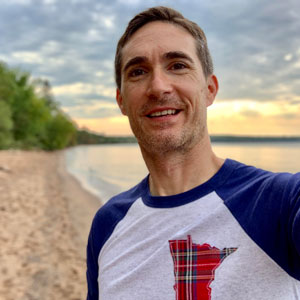 Chaplain Zac Willette at sandy beach