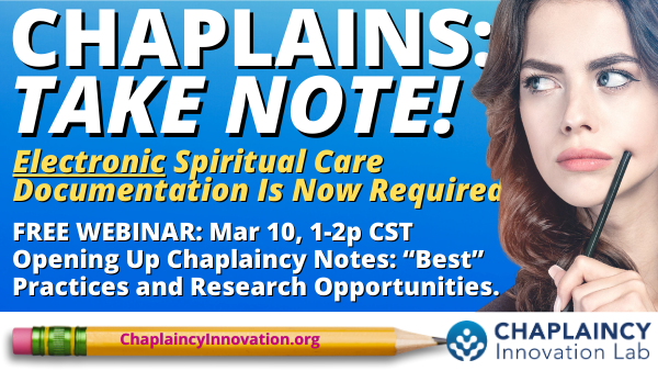 Chaplains take note webinar on documentation