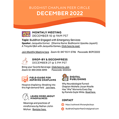 Buddhist Chaplaincy Peer Circle, December 2022